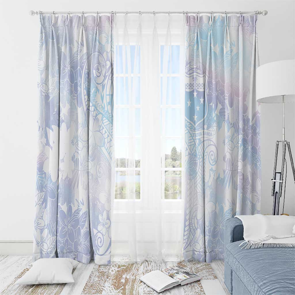 Samoa White Sunday Window Curtain Sweet Pastel Plumeria Floral