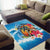 Personalized Aloha Hawaii Skeleton Surfing Area Rug Tribal Shark Plumeria