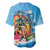 Personalized Aloha Hawaii Skeleton Surfing Baseball Jersey Tribal Shark Plumeria