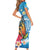 Personalized Aloha Hawaii Skeleton Surfing Short Sleeve Bodycon Dress Tribal Shark Plumeria