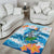 Personalized Hawaii Hula Girl Skeleton Dancing Area Rug Hibiscus Tribal Shark