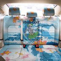 Personalized Hawaii Hula Girl Skeleton Dancing Back Car Seat Cover Hibiscus Tribal Shark