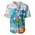 Personalized Hawaii Hula Girl Skeleton Dancing Baseball Jersey Hibiscus Tribal Shark