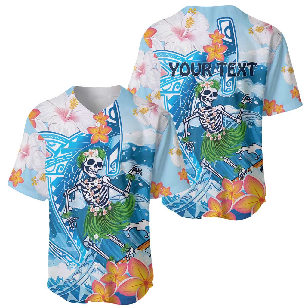Personalized Hawaii Hula Girl Skeleton Dancing Baseball Jersey Hibiscus Tribal Shark LT01 - Polynesian Pride