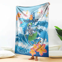 Personalized Hawaii Hula Girl Skeleton Dancing Blanket Hibiscus Tribal Shark LT01 - Polynesian Pride