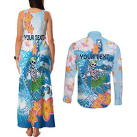 Personalized Hawaii Hula Girl Skeleton Dancing Couples Matching Tank Maxi Dress and Long Sleeve Button Shirt Hibiscus Tribal Shark LT01 - Polynesian Pride