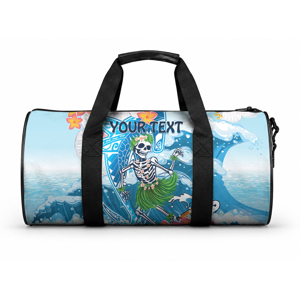 Personalized Hawaii Hula Girl Skeleton Dancing Duffle Bag Hibiscus Tribal Shark LT01 One size Blue - Polynesian Pride
