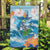 Personalized Hawaii Hula Girl Skeleton Dancing Garden Flag Hibiscus Tribal Shark