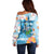 Personalized Hawaii Hula Girl Skeleton Dancing Off Shoulder Sweater Hibiscus Tribal Shark