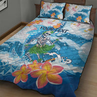 Personalized Hawaii Hula Girl Skeleton Dancing Quilt Bed Set Hibiscus Tribal Shark LT01 - Polynesian Pride