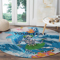 Personalized Hawaii Hula Girl Skeleton Dancing Round Carpet Hibiscus Tribal Shark LT01 - Polynesian Pride