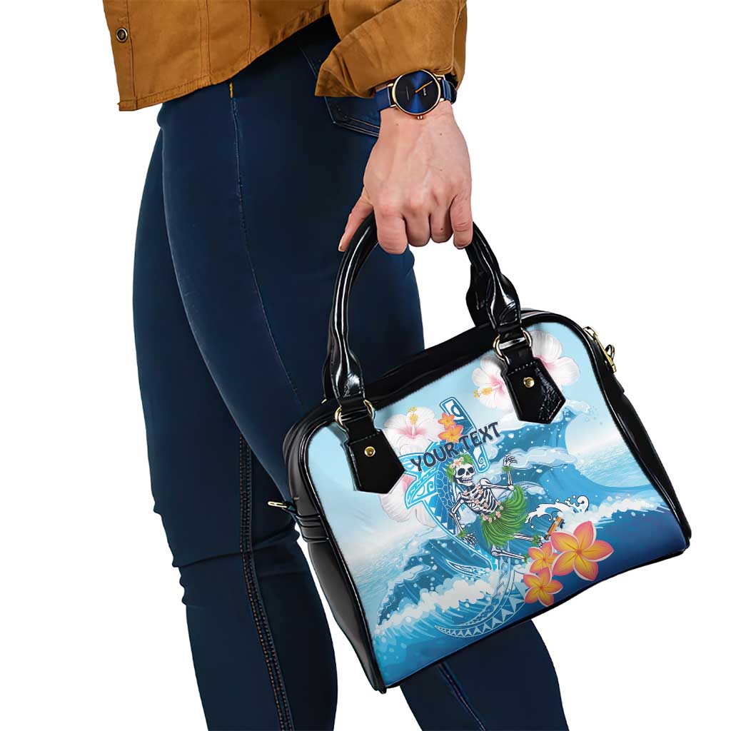 Personalized Hawaii Hula Girl Skeleton Dancing Shoulder Handbag Hibiscus Tribal Shark LT01 - Polynesian Pride
