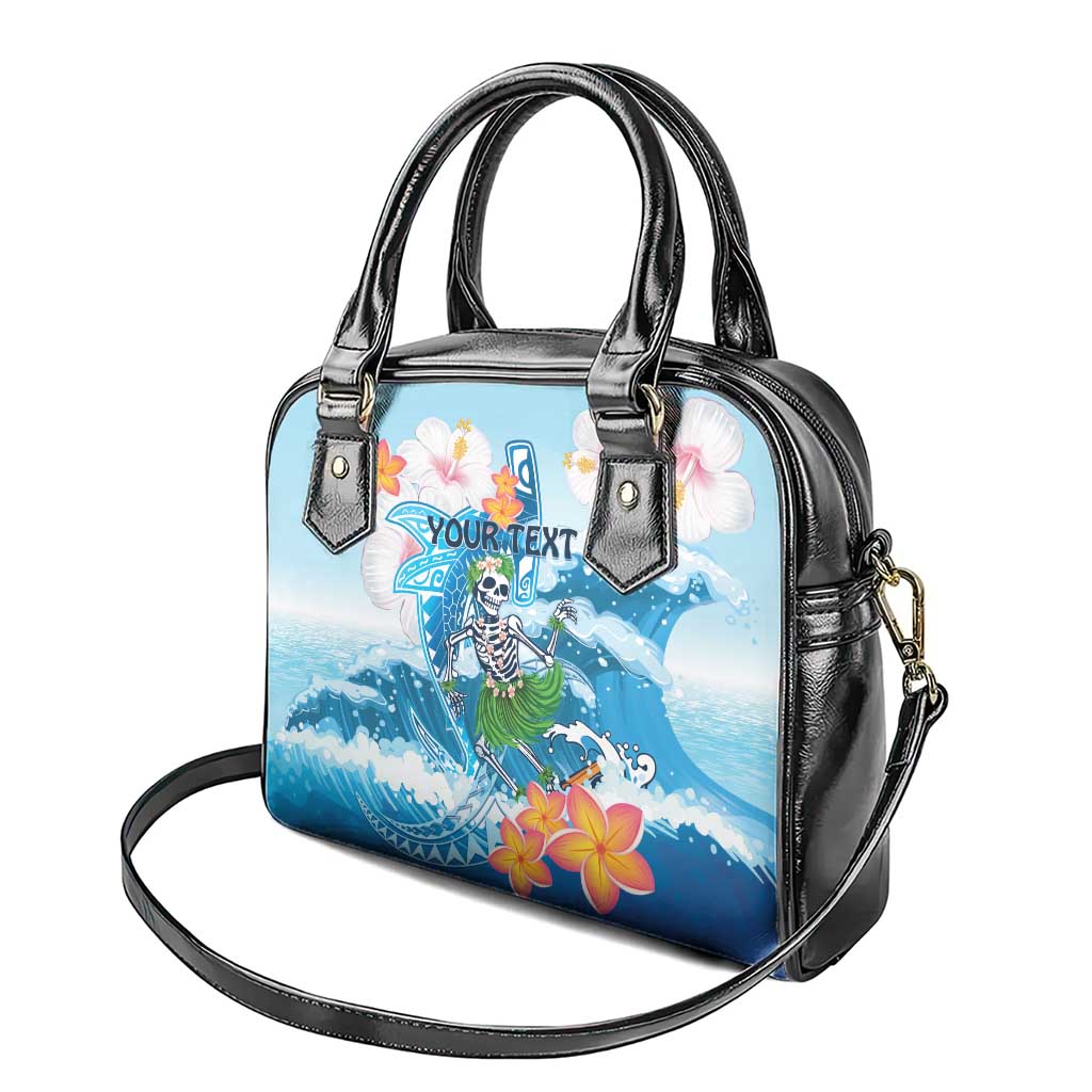 Personalized Hawaii Hula Girl Skeleton Dancing Shoulder Handbag Hibiscus Tribal Shark LT01 - Polynesian Pride