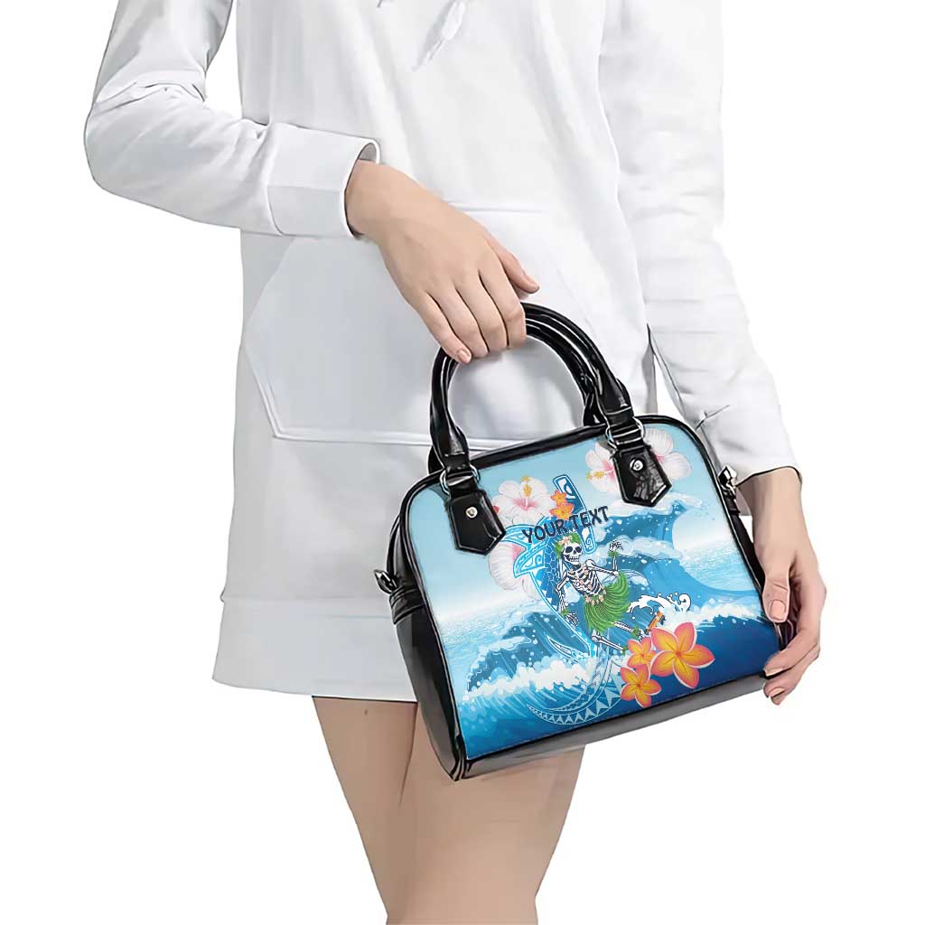 Personalized Hawaii Hula Girl Skeleton Dancing Shoulder Handbag Hibiscus Tribal Shark LT01 - Polynesian Pride