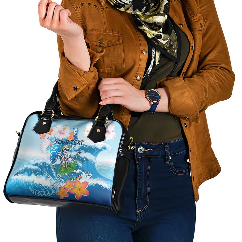 Personalized Hawaii Hula Girl Skeleton Dancing Shoulder Handbag Hibiscus Tribal Shark LT01 - Polynesian Pride