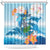 Personalized Hawaii Hula Girl Skeleton Dancing Shower Curtain Hibiscus Tribal Shark