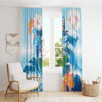 Personalized Hawaii Hula Girl Skeleton Dancing Window Curtain Hibiscus Tribal Shark LT01 - Polynesian Pride