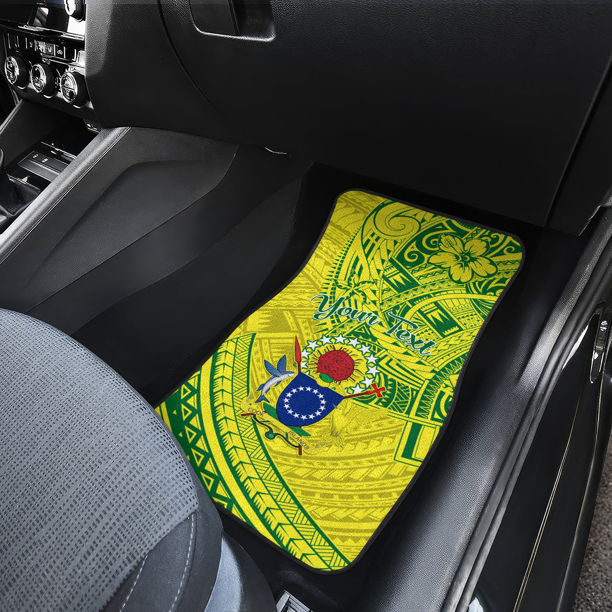 Kia Orana Cook Islands Car Mats Turtle Yellow Green Polynesian Pattern LT01 - Polynesian Pride
