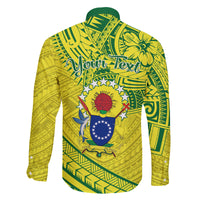 Kia Orana Cook Islands Family Matching Long Sleeve Bodycon Dress and Hawaiian Shirt Turtle Yellow Green Polynesian Pattern LT01 - Polynesian Pride