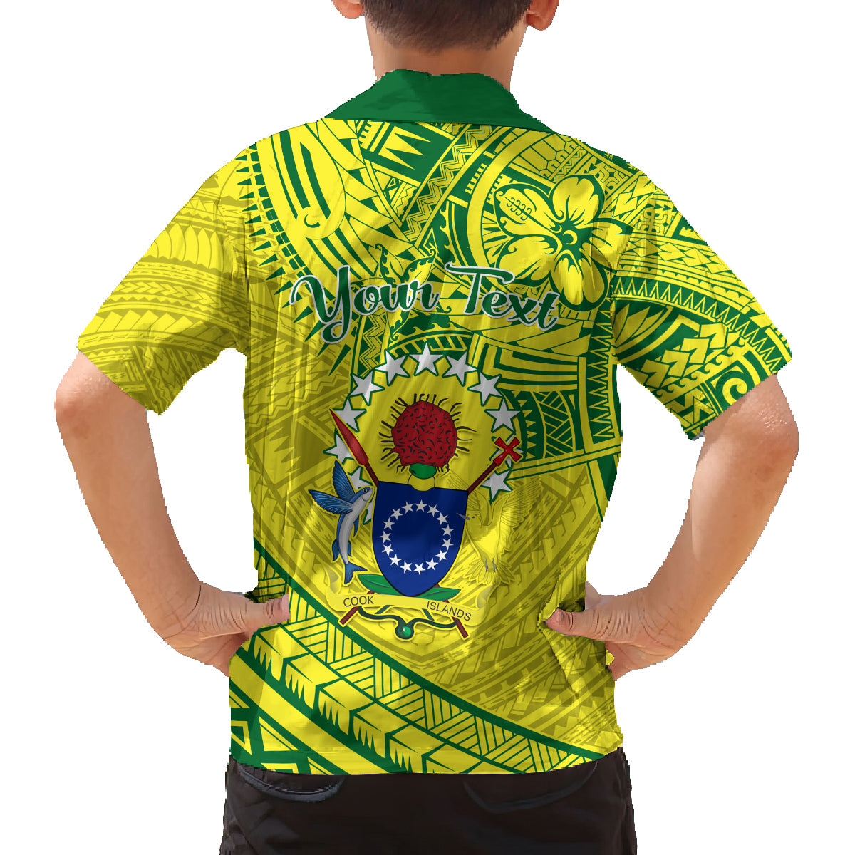 Kia Orana Cook Islands Family Matching Off Shoulder Short Dress and Hawaiian Shirt Turtle Yellow Green Polynesian Pattern LT01 - Polynesian Pride