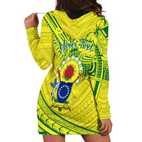 Kia Orana Cook Islands Hoodie Dress Turtle Yellow Green Polynesian Pattern LT01 - Polynesian Pride