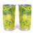 Kia Orana Cook Islands Tumbler Cup Turtle Yellow Green Polynesian Pattern