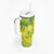 Kia Orana Cook Islands Tumbler With Handle Turtle Yellow Green Polynesian Pattern