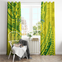 Kia Orana Cook Islands Window Curtain Turtle Yellow Green Polynesian Pattern LT01 - Polynesian Pride