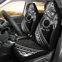Kia Orana Cook Islands Car Seat Cover Circle Stars With Floral White Pattern LT01 - Polynesian Pride
