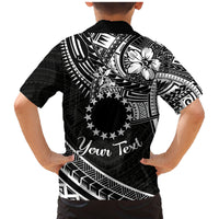 Kia Orana Cook Islands Family Matching Mermaid Dress and Hawaiian Shirt Circle Stars With Floral White Pattern LT01 - Polynesian Pride