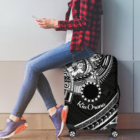 Kia Orana Cook Islands Luggage Cover Circle Stars With Floral White Pattern LT01 - Polynesian Pride