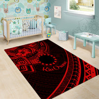 Kia Orana Cook Islands Area Rug Circle Stars With Floral Red Pattern LT01 - Polynesian Pride