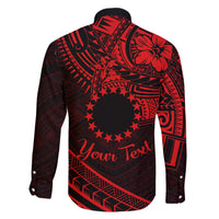 Kia Orana Cook Islands Family Matching Short Sleeve Bodycon Dress and Hawaiian Shirt Circle Stars With Floral Red Pattern LT01 - Polynesian Pride
