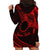 Kia Orana Cook Islands Hoodie Dress Circle Stars With Floral Red Pattern LT01 - Polynesian Pride