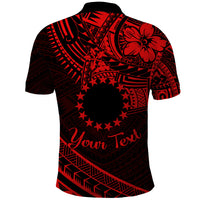 Kia Orana Cook Islands Polo Shirt Circle Stars With Floral Red Pattern LT01 - Polynesian Pride