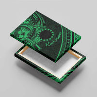 Kia Orana Cook Islands Canvas Wall Art Circle Stars With Floral Green Pattern LT01