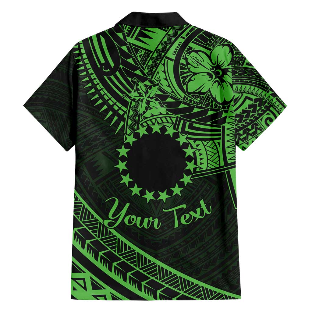 Kia Orana Cook Islands Family Matching Summer Maxi Dress and Hawaiian Shirt Circle Stars With Floral Green Pattern LT01 - Polynesian Pride