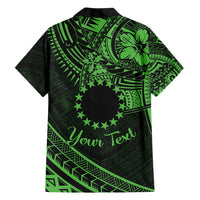 Kia Orana Cook Islands Family Matching Summer Maxi Dress and Hawaiian Shirt Circle Stars With Floral Green Pattern LT01 - Polynesian Pride