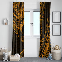 Kia Orana Cook Islands Window Curtain Circle Stars With Floral Gold Pattern LT01 - Polynesian Pride