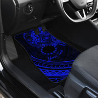Kia Orana Cook Islands Car Mats Circle Stars With Floral Navy Blue Pattern LT01 - Polynesian Pride