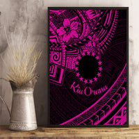 Kia Orana Cook Islands Canvas Wall Art Circle Stars With Floral Pink Pattern LT01 - Polynesian Pride