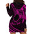 Kia Orana Cook Islands Hoodie Dress Circle Stars With Floral Pink Pattern LT01 - Polynesian Pride