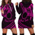 Kia Orana Cook Islands Hoodie Dress Circle Stars With Floral Pink Pattern LT01 - Polynesian Pride