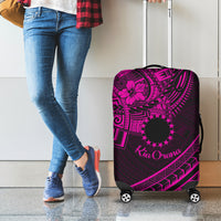 Kia Orana Cook Islands Luggage Cover Circle Stars With Floral Pink Pattern LT01 - Polynesian Pride