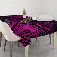 Kia Orana Cook Islands Tablecloth Circle Stars With Floral Pink Pattern LT01 - Polynesian Pride