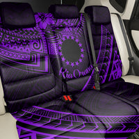 Kia Orana Cook Islands Back Car Seat Cover Circle Stars With Floral Purple Pattern LT01 - Polynesian Pride