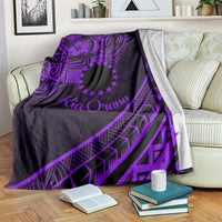 Kia Orana Cook Islands Blanket Circle Stars With Floral Purple Pattern LT01 - Polynesian Pride