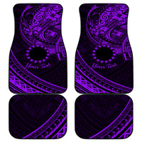 Kia Orana Cook Islands Car Mats Circle Stars With Floral Purple Pattern LT01 Purple - Polynesian Pride