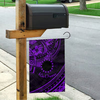 Kia Orana Cook Islands Garden Flag Circle Stars With Floral Purple Pattern LT01 - Polynesian Pride