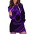 Kia Orana Cook Islands Hoodie Dress Circle Stars With Floral Purple Pattern LT01 Purple - Polynesian Pride